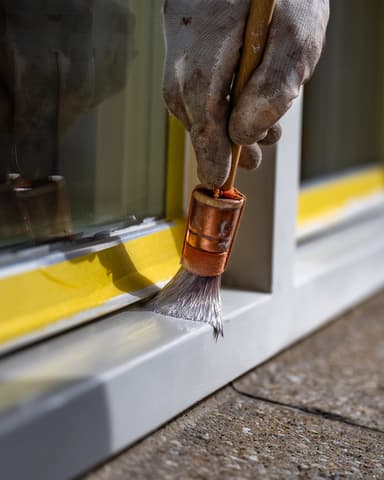 Detail metselwerk met mosgroei voor gevelreiniging bij VvE de Merwede in Alblasserdam