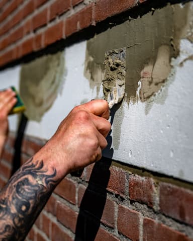 Twee medewerkers in overleg bij hoogwerker op bouwplaats tijdens betonreparatie in Tilburg