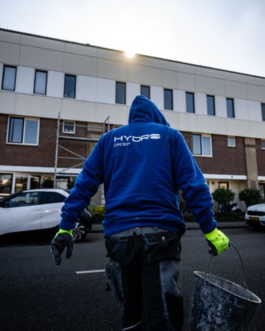 Overgang tussen nieuw en oud metselwerk na vervangen stenen in Capelle aan den IJssel door Hydro Groep