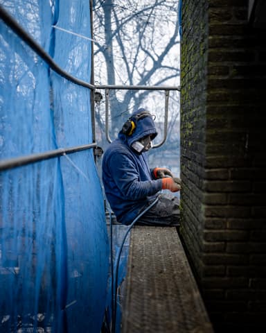 Resultaat geconserveerde kopgevel na voegwerk in Bergschenhoek door Hydro Groep